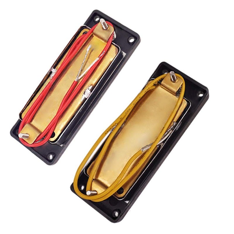 JD.Moon Mini 4 string Bass Guitar Humbucker Pickups with Black Ring Chrome Set of 2pcs - Image 3